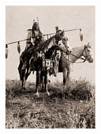 Village Criers on Horseback - Crow, North American Indians - Fine Art Black & White Carbon Prints