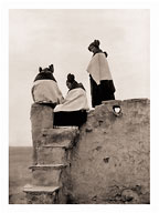 Three Hopi Women, New Mexico - The North American Indian - Fine Art Black & White Carbon Prints