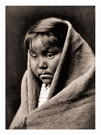A Child of the Desert - Navajo Tribe - The North American Indians - Fine Art Black & White Carbon Prints