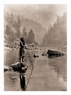 A Smoky Day at the Sugar Bowl - Hupa, North American Indians - Fine Art Black & White Carbon Prints