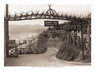 California Incline 1918 - Sunset Trail to Palisades Beach Road - Fine Art Black & White Carbon Prints