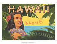 Hawaii Aloha - Hula Girl - Fine Art Prints & Posters