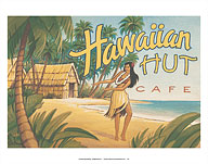 Hawaiian Hut Cafe - Hawaii Hula Dancer - Giclée Art Prints & Posters