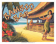 Bamboo Bar - Hawaii Hula Dancer - Giclée Art Prints & Posters
