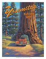 Mariposa Grove - Yosemite National Park - Wawona Tunnel Redwood Tree - Giclée Art Prints & Posters