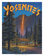 Yosemite's Fire Fall - Camp Curry - Glacier Point, Yosemite National Park - Fine Art Prints & Posters
