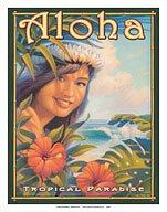 Aloha Tropical Paradise - Hula Girl - Fine Art Prints & Posters