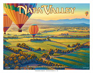 Napa Valley Wineries by Hot Air Balloon - Giclée Art Prints & Posters