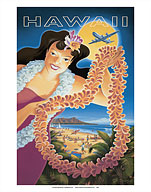 Hawaii - Hula Girl - Lei - Giclée Art Prints & Posters
