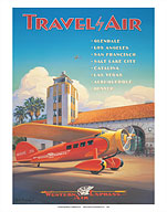 Travel by Air - Western Air Express - Glendale, California - Grand Central Air Terminal - Giclée Art Prints & Posters