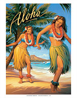 Aloha - Hawaii Girl Hula Dancers - Fine Art Prints & Posters