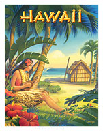 Hawaii - Hula Dancer with Ukulele - Fine Art Prints & Posters