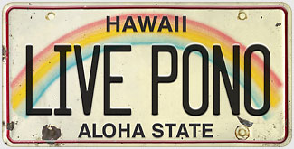Live Pono - Hawaiian Vintage License Plate Magnets
