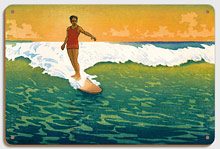 The Duke, Hawaiian Duke Kahanamoku Surfing - Wood Sign Art