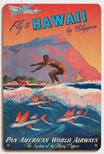 Fly To Hawaii by Clipper, Pan American World Airways - Wood Sign Art