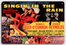 Singin' in the Rain - Starring Gene Kelly, Donald O'Connor, and Debbie Reynolds - Wood Sign Art