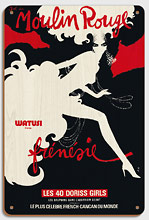 Bal du Moulin Rouge - Paris, France - Watusi Dans Frénésie (in Frenzy) - Les 40 Doriss Girls Cabaret - Wood Sign Art