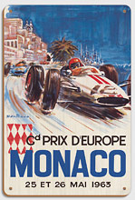 Monaco Grand Prix Europe (Gd Prix D'Europe) - Formula One F1 - 1963 - Wood Sign Art