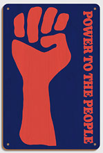 Power To The People - Black Panther Party - c. 1970 - Wood Sign Art
