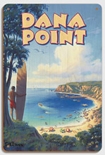 Dana Point, California - Surfing Spot - Wood Sign Art