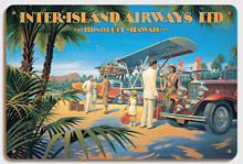 Honolulu, Hawaii - Inter-Island Airways Ltd. - Wood Sign Art
