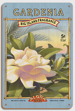 Gardenia - Aloha Seeds - Big Island Seed Company - Big Island Fragrance - Wood Sign Art