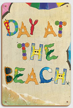 Day at the Beach - Beach Sand Art - Wood Sign Art