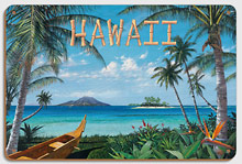 Tropic Travels Hawaii - Hawaiian Paradise Ocean View - Wood Sign Art